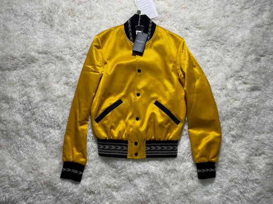 saint laurent gold bomber jacket