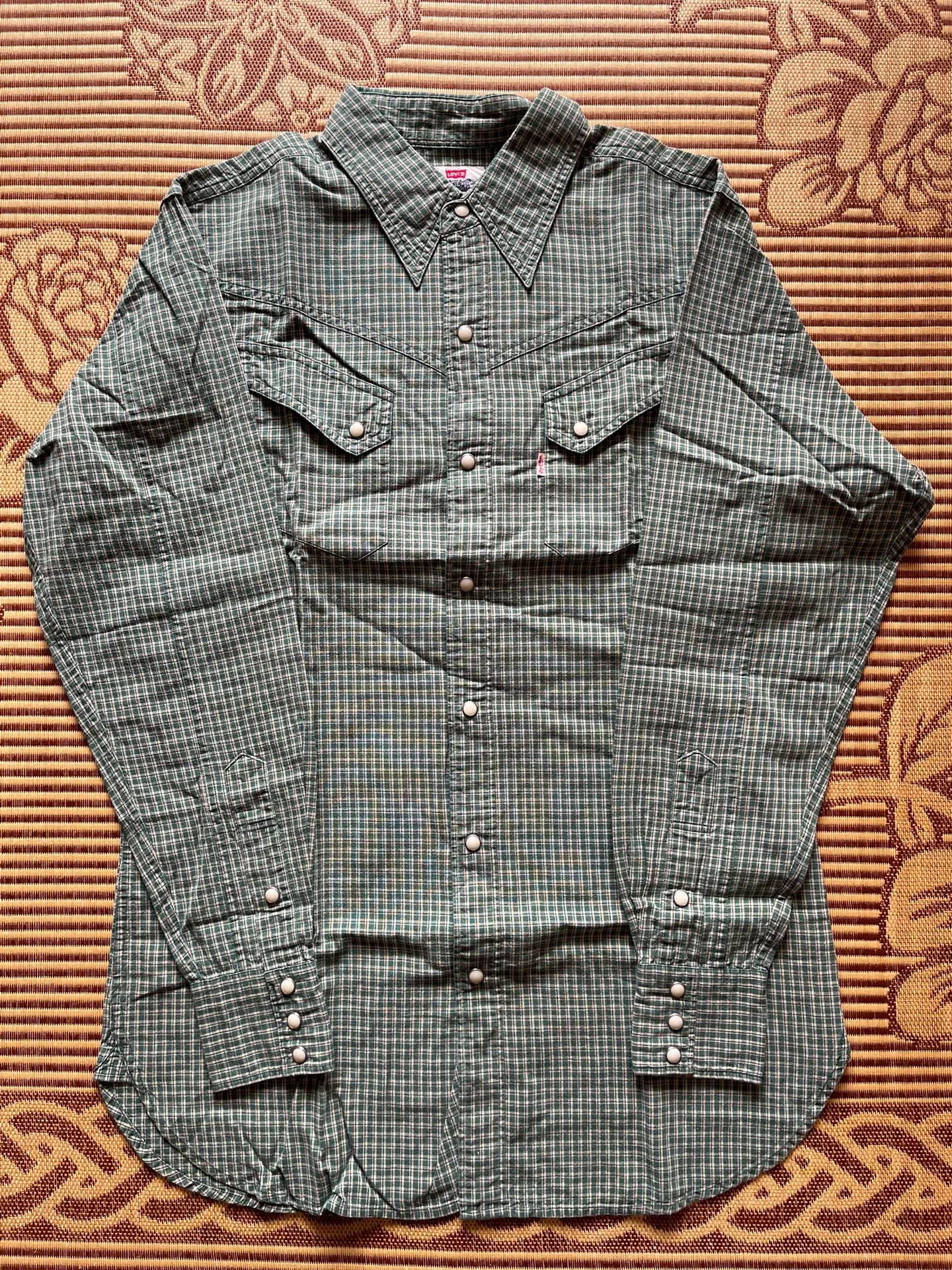 Levi's LVC Green Plaid Long-Sleeve Shirt L