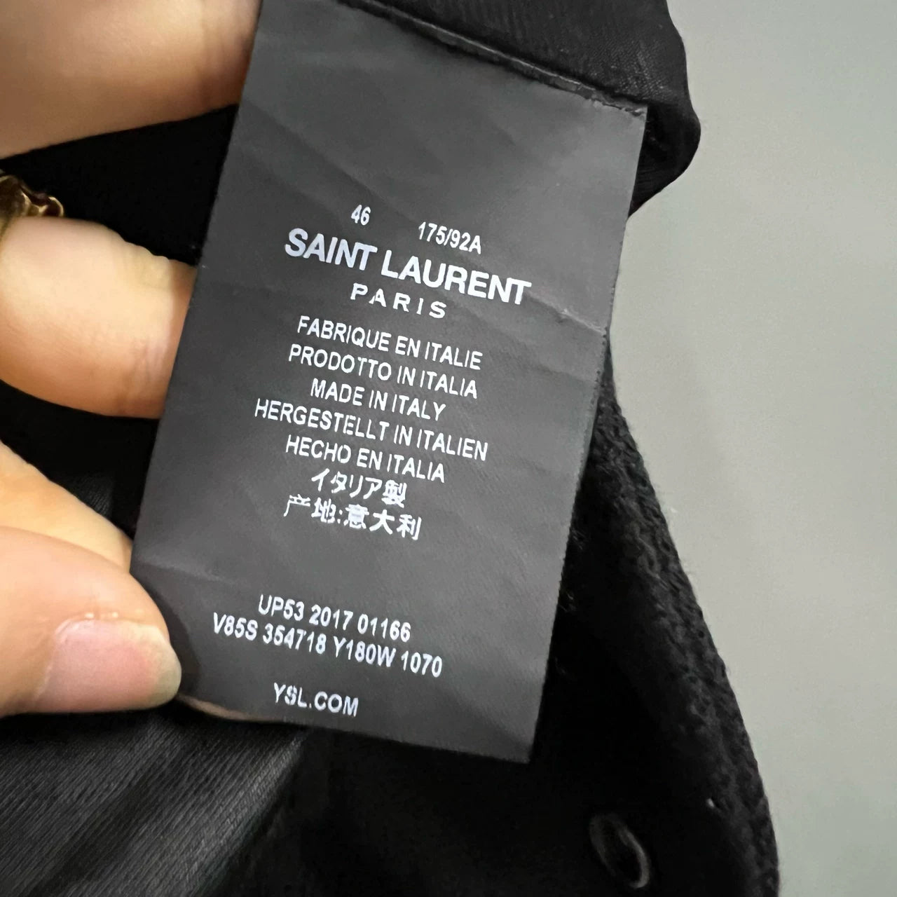 Saint Laurent Black White Baseball Jacket