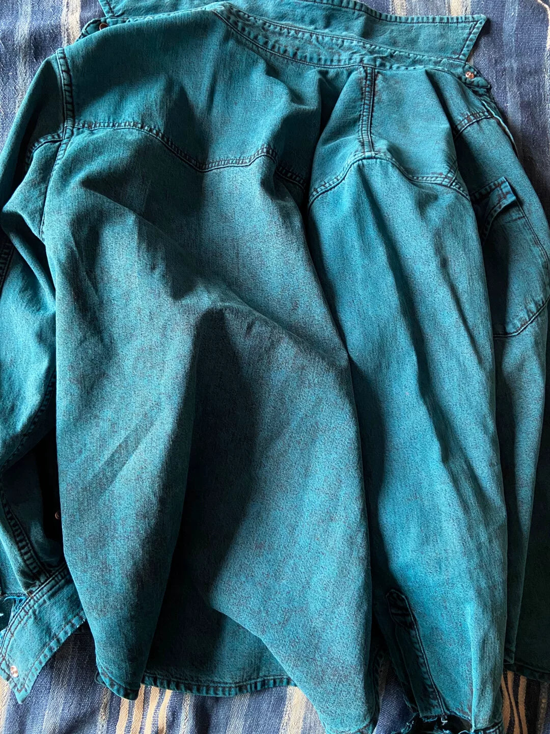 balenciaga denim shirt with destroyed cuffs