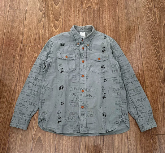 visvim wally embroidered shirt with graffiti