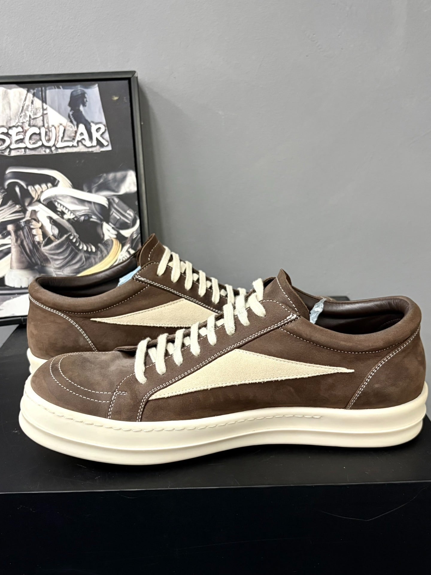 Rick Owens 23FW Low-Top Leather Sneakers