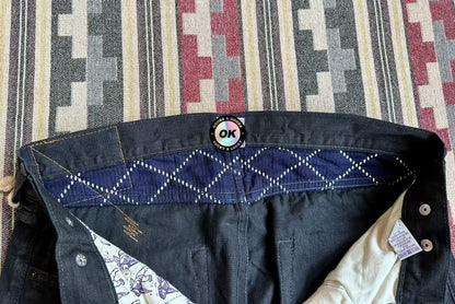 vintage black wash denim jeans for men