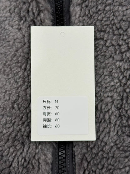 gray fleece zip-up jacket size M