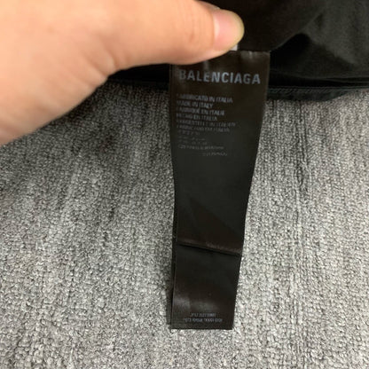 black balenciaga logo padded coat for men