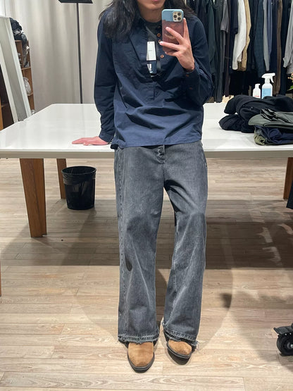 navy henley collar shirt from Undercover