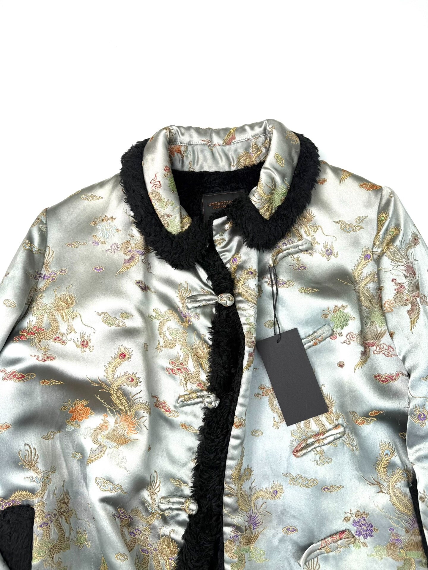 undercover silk brocade jacket with frog buttons