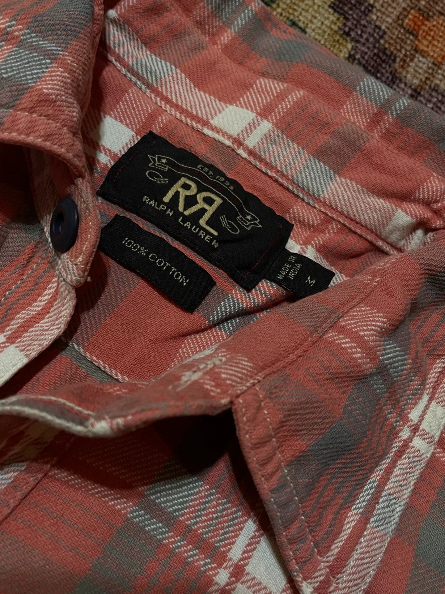 RRL Vintage Pink Striped Work Shirt M
