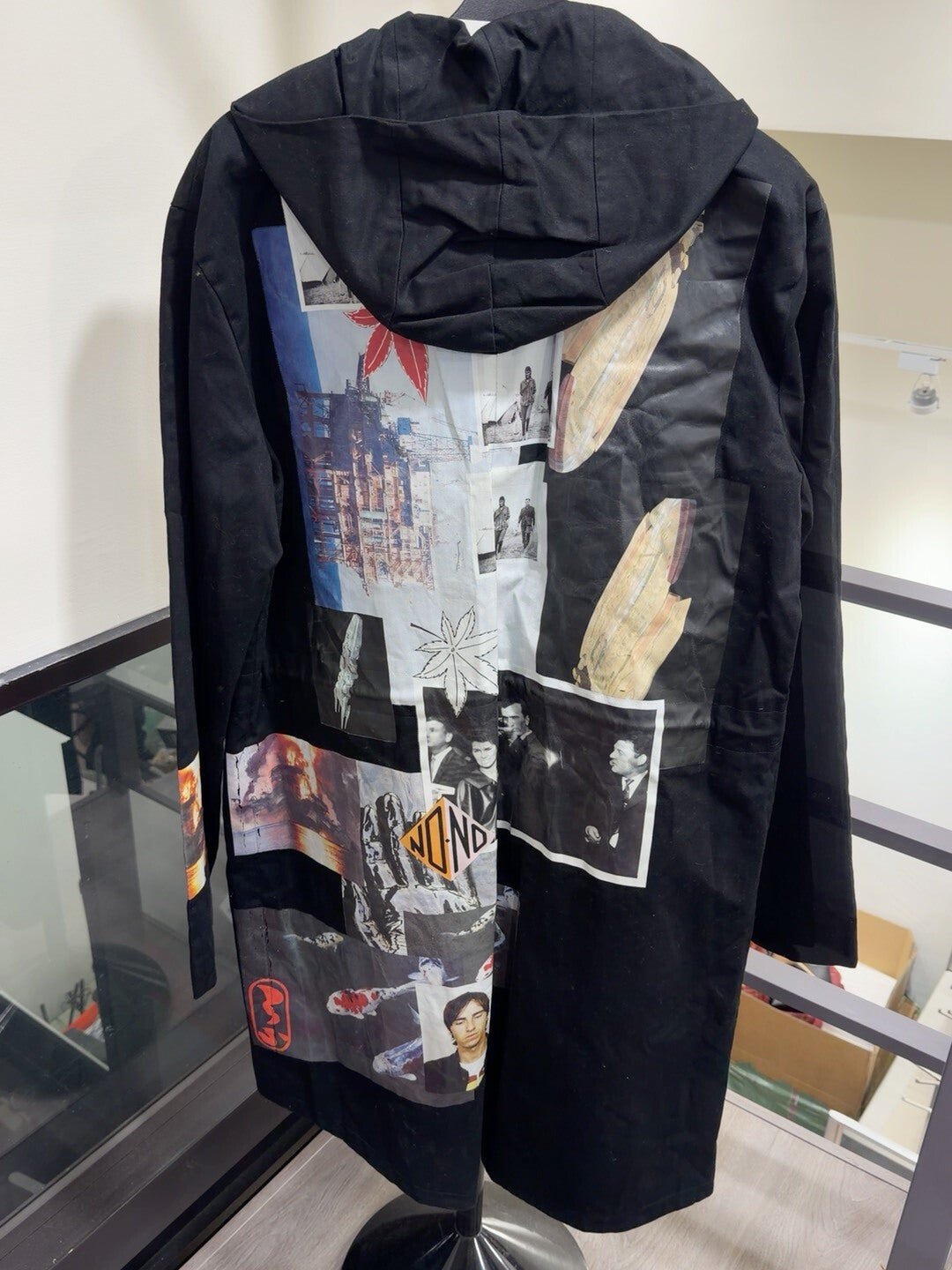 Raf Simons Black Hooded Windbreaker Coat