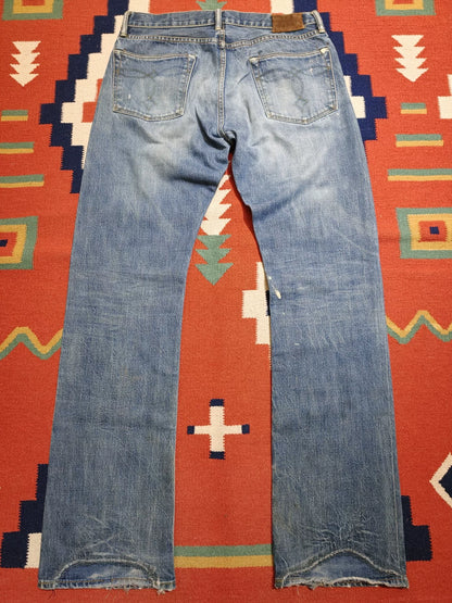 RRL Bootcut Distressed Denim Jeans