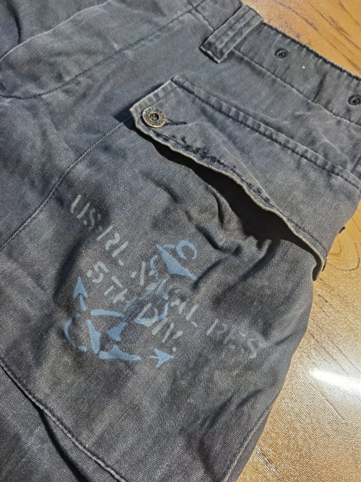 RRL Ralph Lauren Vintage Distressed Blue Shorts