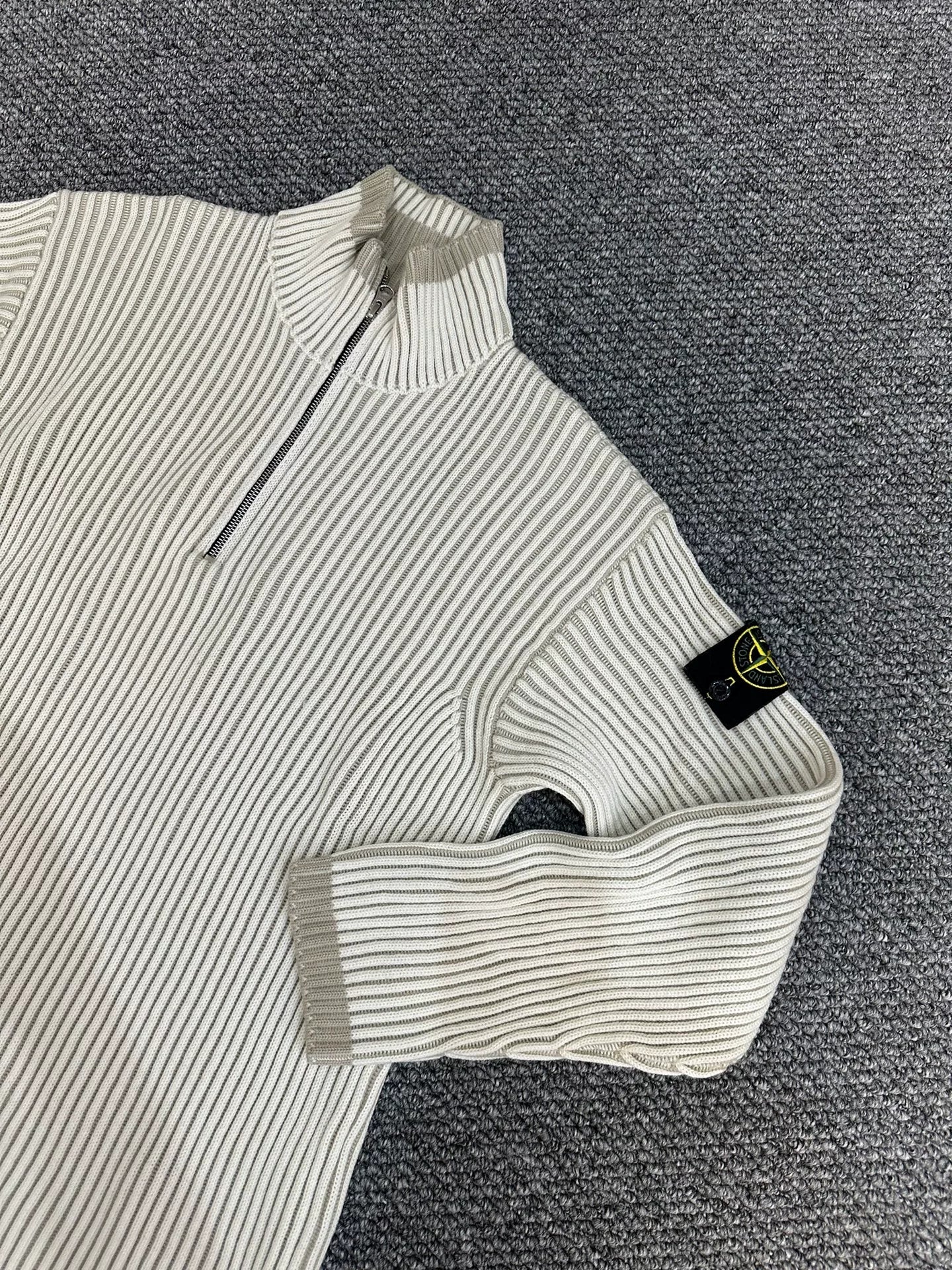 stone island half-zip knitted sweater