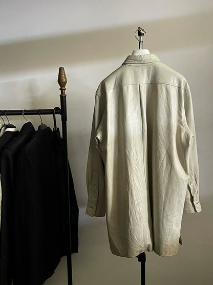 Yohji Yamamoto 90s Vintage White Leather Jacket