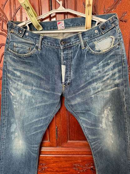 PRPS Men's Straight Leg Distressed Jeans
