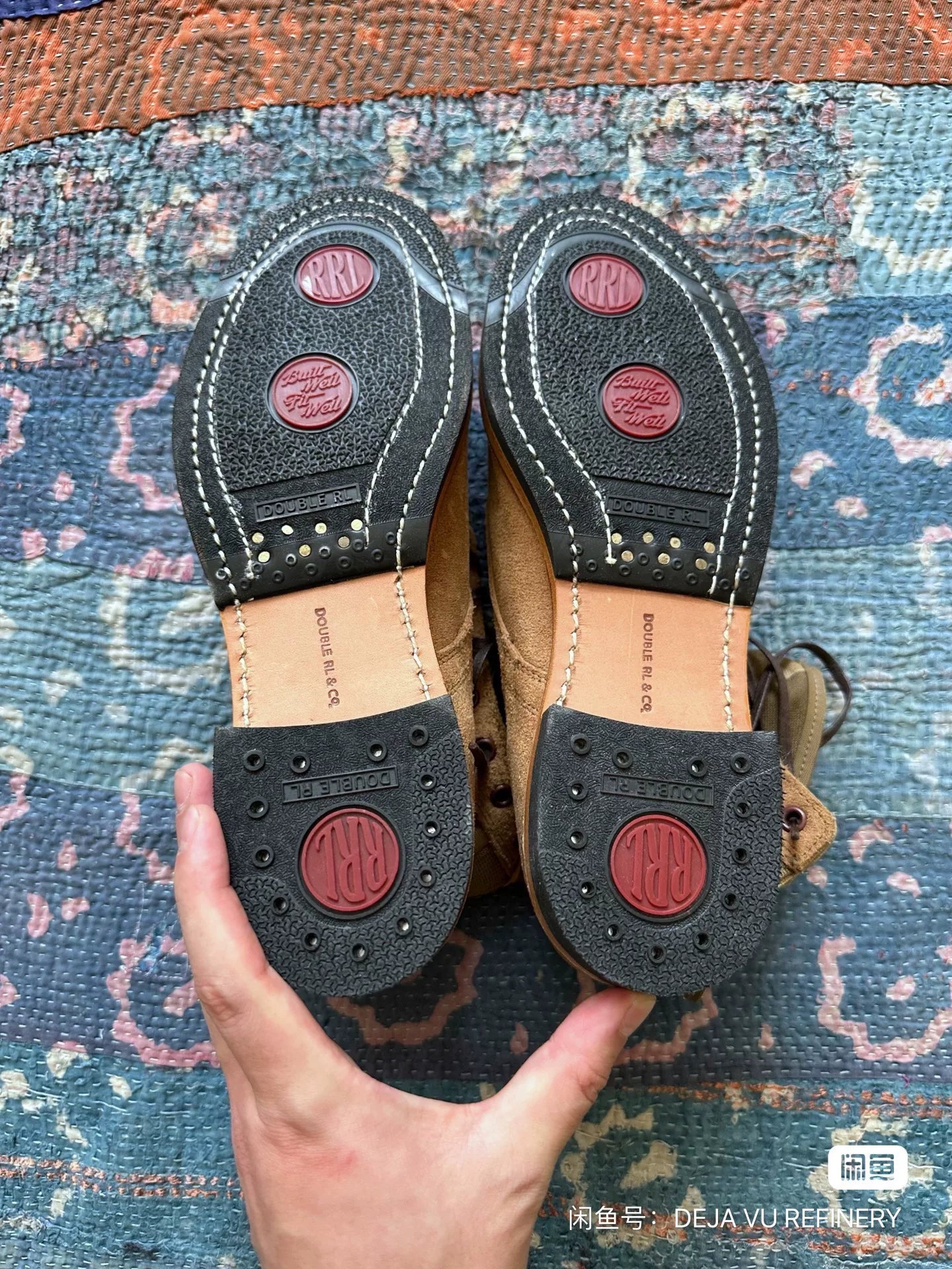 rrl camouflage patchwork ankle boots