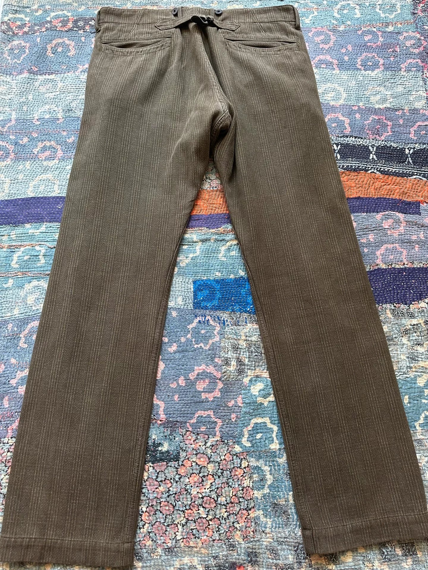 rrl plaid striped casual pants