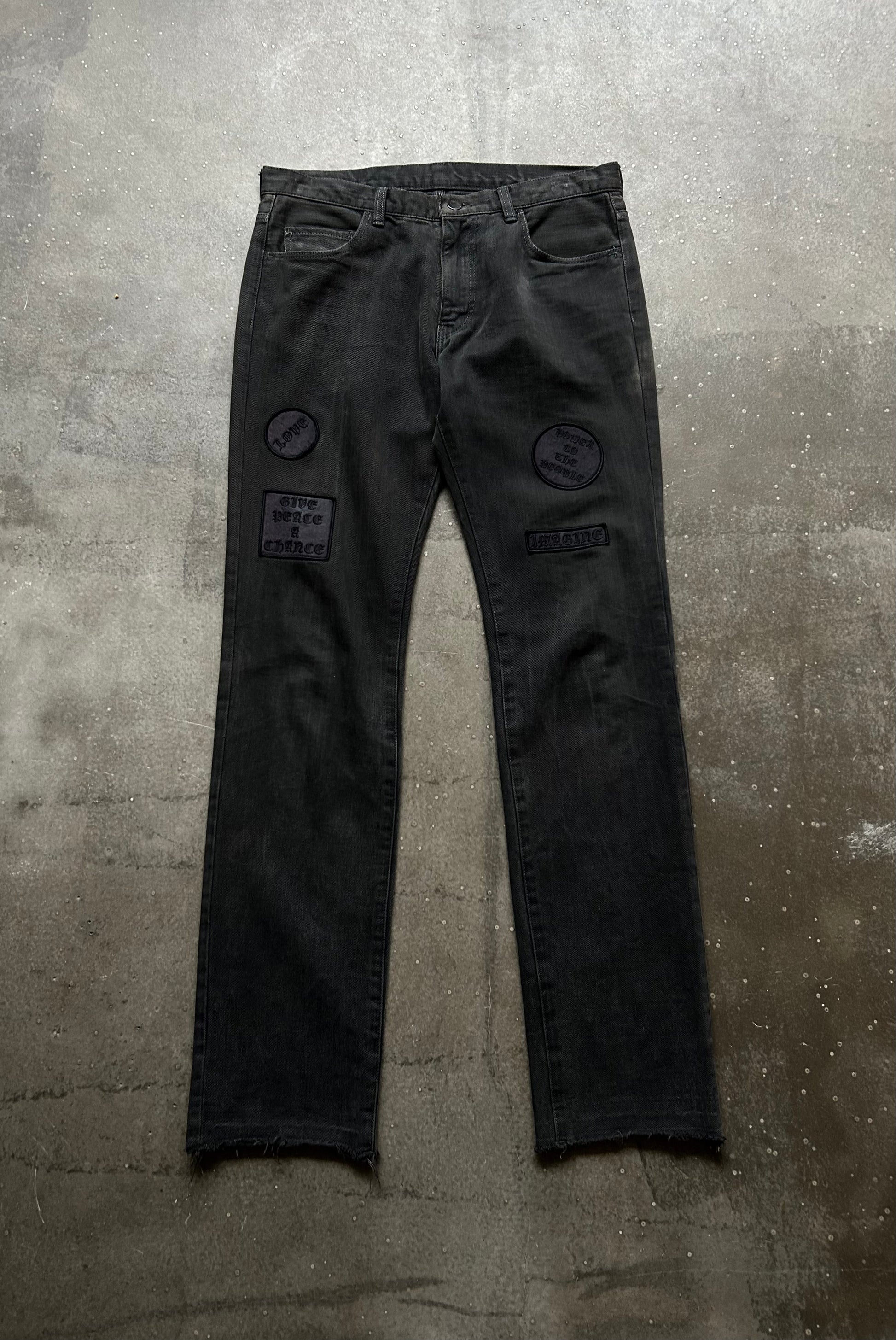 rebel patchwork denim pants by number nine