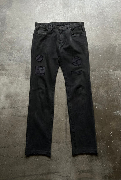 rebel patchwork denim pants by number nine