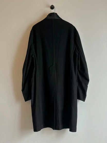 ann demeulemeester monk coat in black