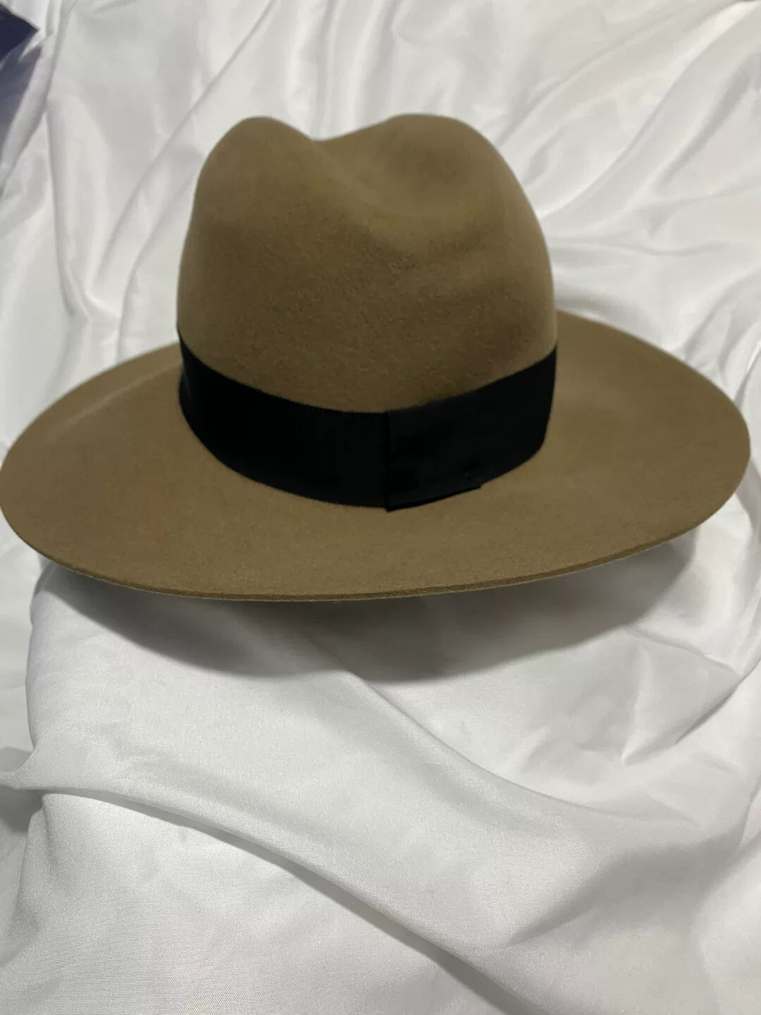 Saint Laurent Wide-Brim Rabbit Fur Hat