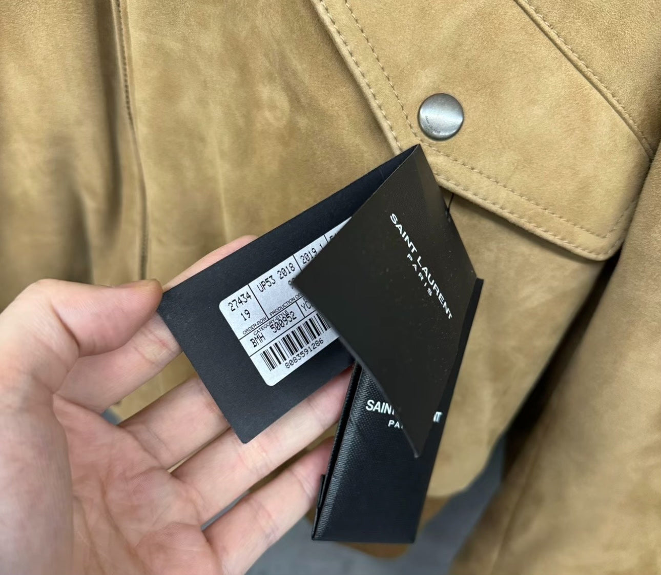 Saint Laurent Tan Suede Bomber Jacket