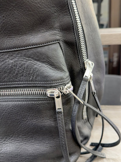 Rick Owens Black Leather Backpack