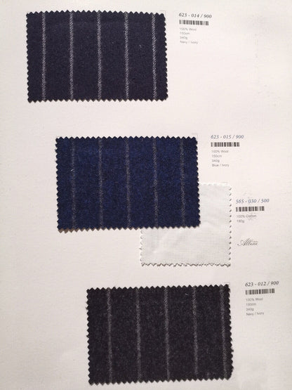 Navy Blue Striped Wool Blazer