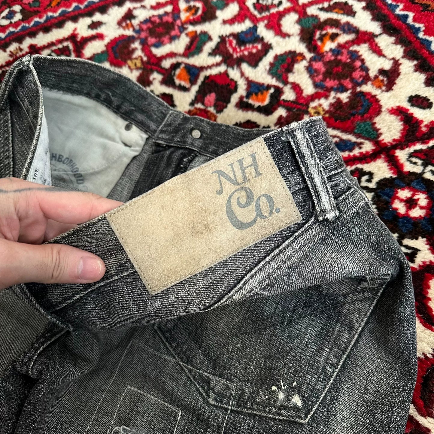 neighborhood rusted denim pants for men