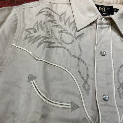 embroidered long-sleeve shirt by ralph lauren