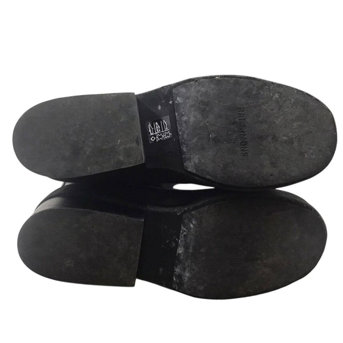 raf simons black leather boots size 43