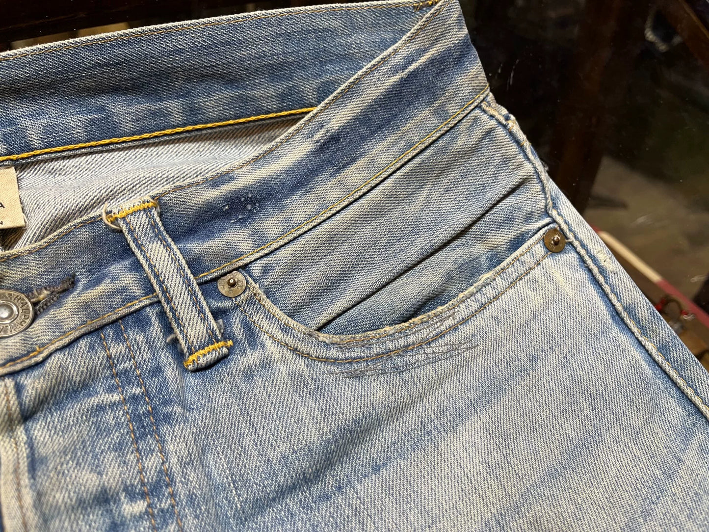vintage distressed denim jeans by RRL