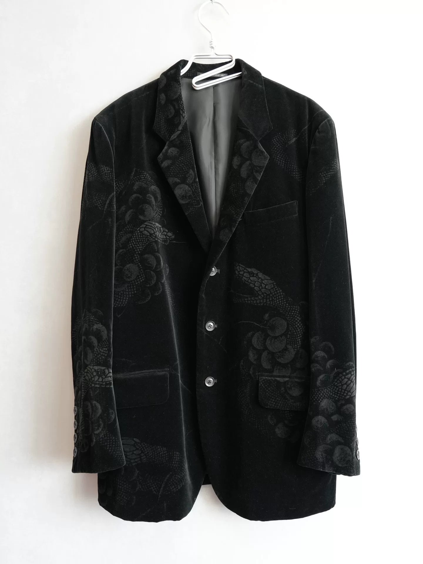 yohji yamamoto velvet jacket with grapes design