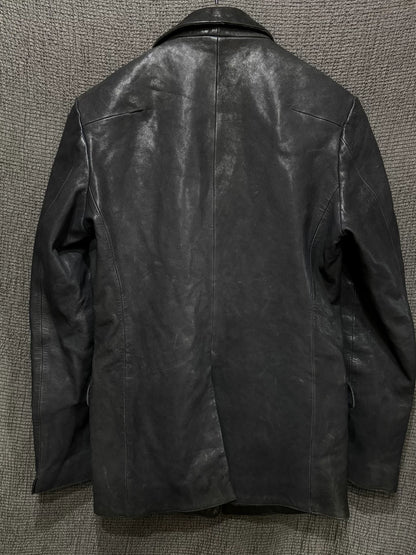 japanese avant-garde style leather blazer