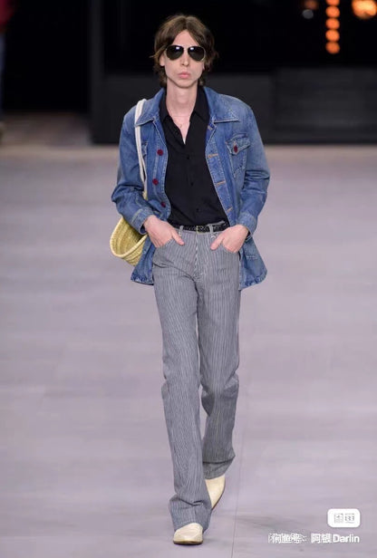 Celine Blue Denim Jacket with Four Pockets