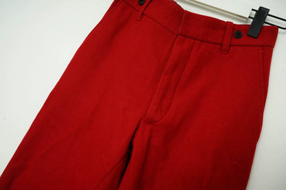 Dries Van Noten Wool Red Straight-Leg Pants