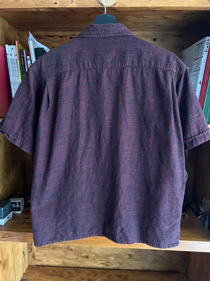 open collar shirt in rich burgundy color