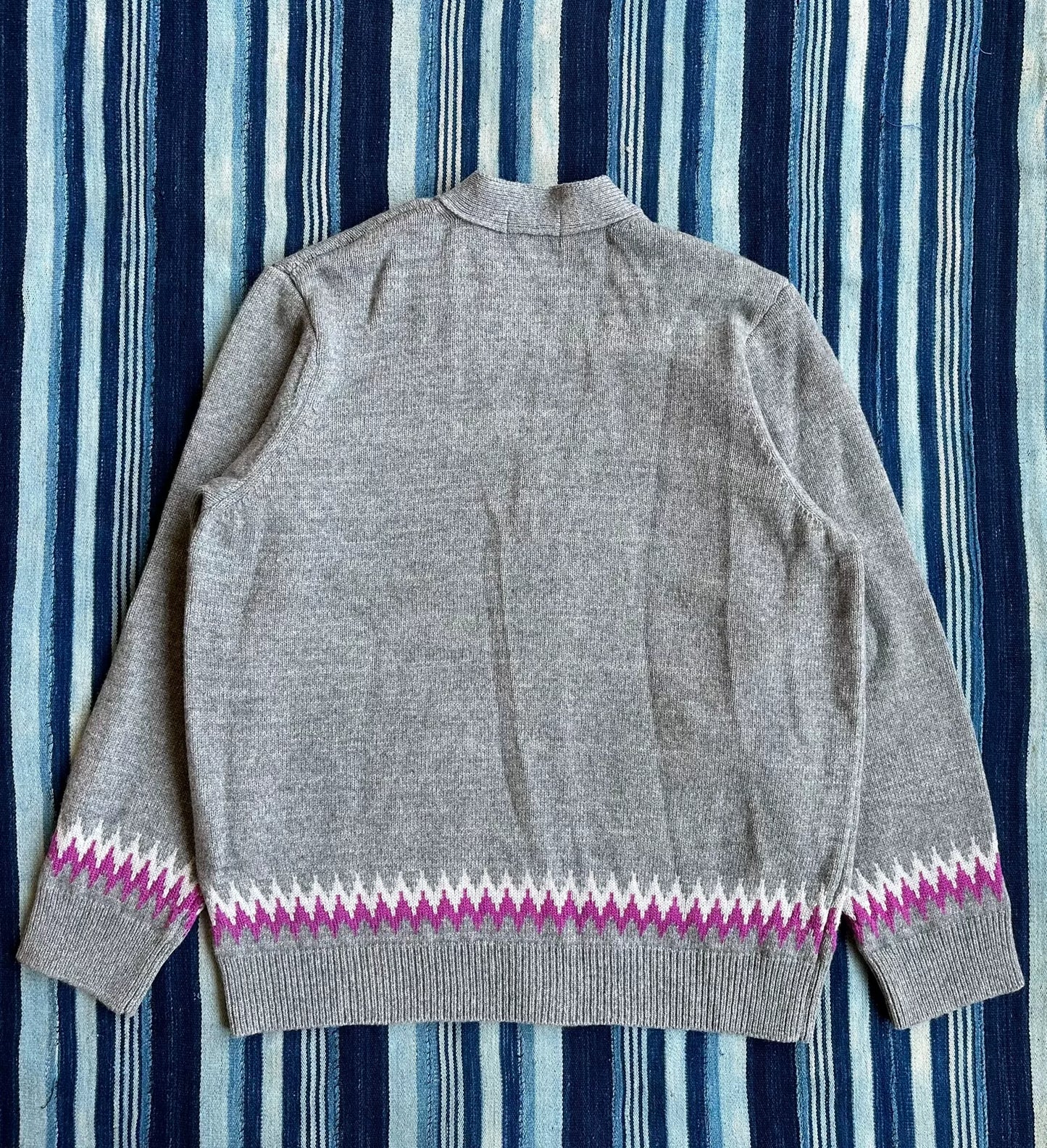 kuon zig-zag dyed cardigan wool blend