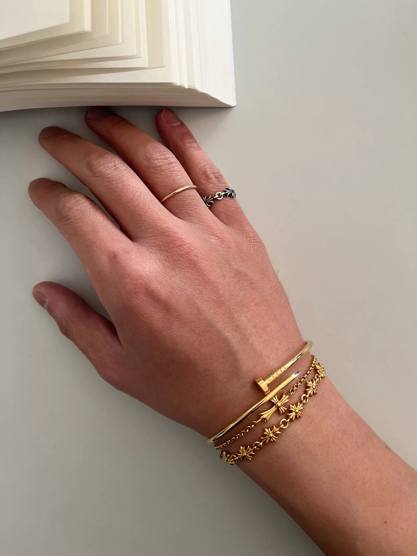 Chrome Hearts Tiny E 22k Gold Bracelet