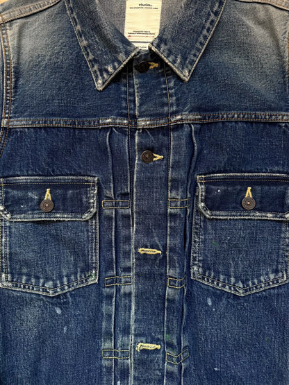 visvim 101JKT Jumbo Paint Splatter Denim Jacket