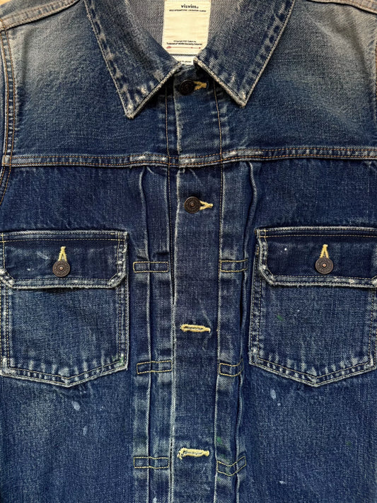 visvim 101JKT Jumbo Paint Splatter Denim Jacket