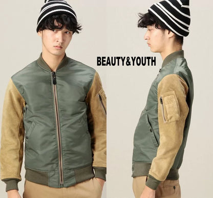 beauty & youth ma-1 green bomber jacket