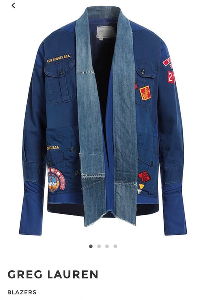 grega lauren blue patchwork robe