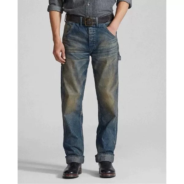 RRL Limited Yellow Mud Wash Jeans