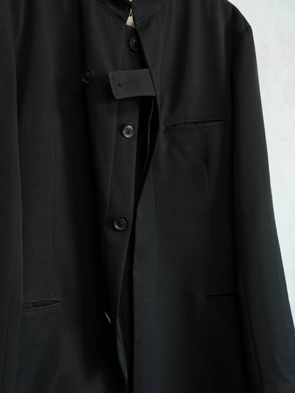 yohji yamamoto wool jacket with hidden buttons