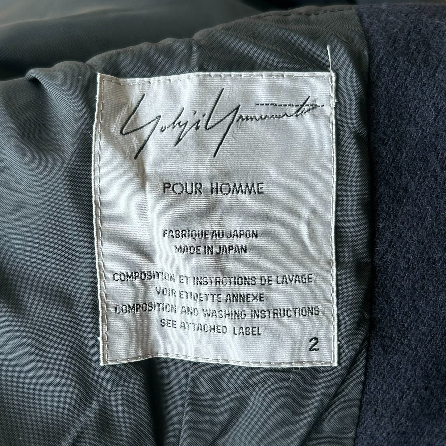 Yohji Yamamoto Tailored Wool Blend Coat