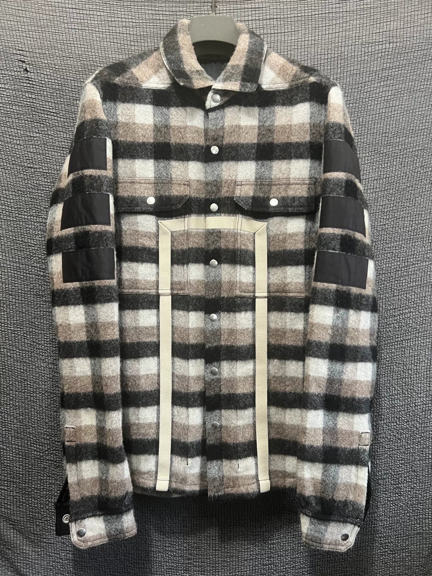 Rick Owens Larry Season Wool Check Jacket