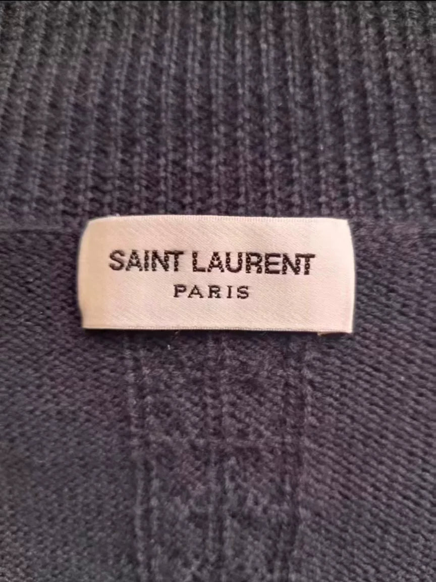 Saint Laurent Blue Wool Turtleneck Sweater