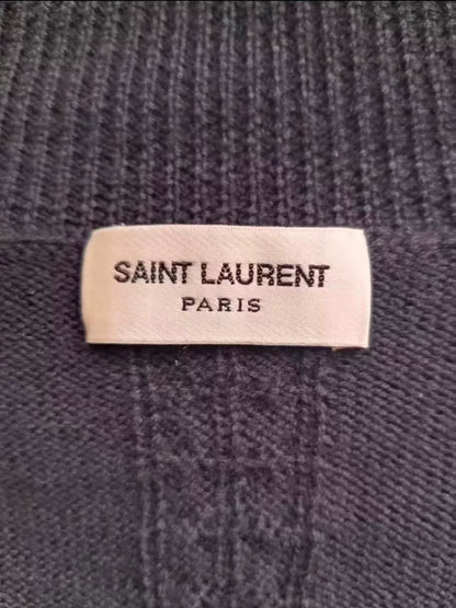 Saint Laurent Blue Wool Turtleneck Sweater