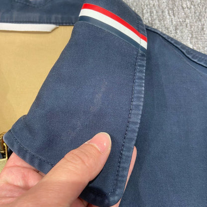 thom browne anchor jacket in navy blue