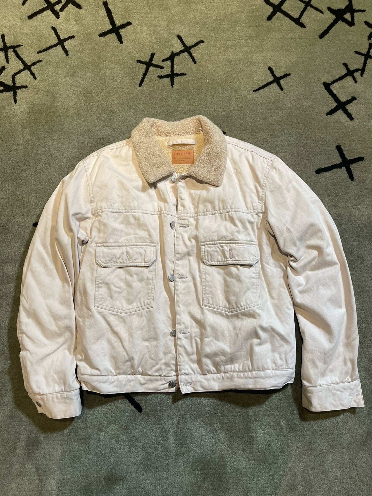 helmut lang 1998 lamb wool denim jacket